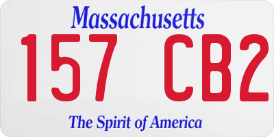 MA license plate 157CB2