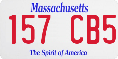 MA license plate 157CB5