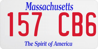 MA license plate 157CB6