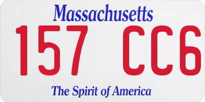 MA license plate 157CC6