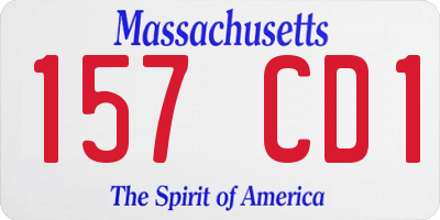 MA license plate 157CD1