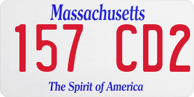 MA license plate 157CD2