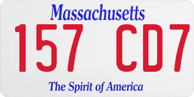 MA license plate 157CD7