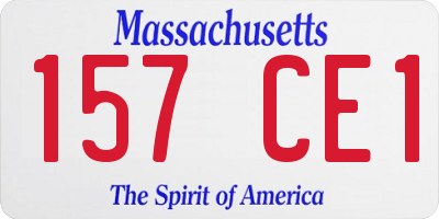 MA license plate 157CE1