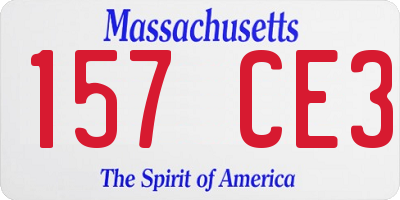 MA license plate 157CE3