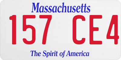 MA license plate 157CE4