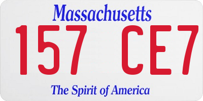 MA license plate 157CE7