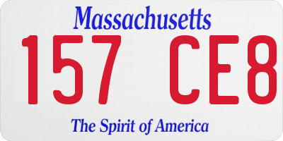 MA license plate 157CE8