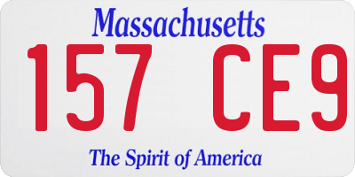MA license plate 157CE9