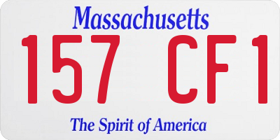 MA license plate 157CF1