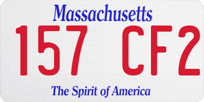 MA license plate 157CF2