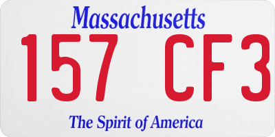 MA license plate 157CF3
