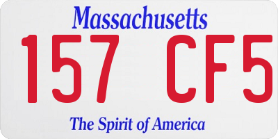 MA license plate 157CF5