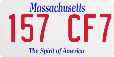 MA license plate 157CF7