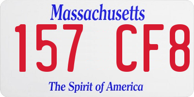 MA license plate 157CF8