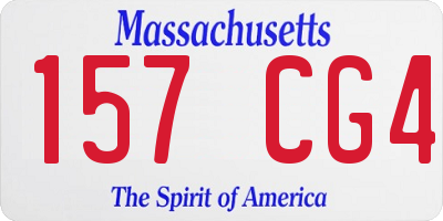 MA license plate 157CG4