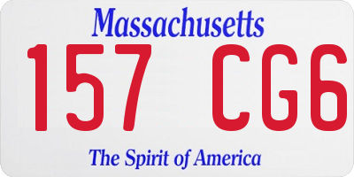 MA license plate 157CG6