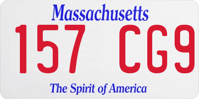 MA license plate 157CG9