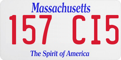 MA license plate 157CI5