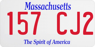 MA license plate 157CJ2