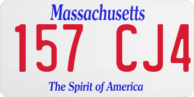 MA license plate 157CJ4