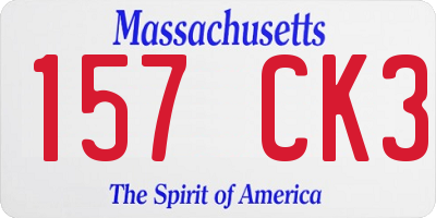 MA license plate 157CK3