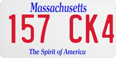 MA license plate 157CK4