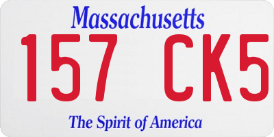 MA license plate 157CK5