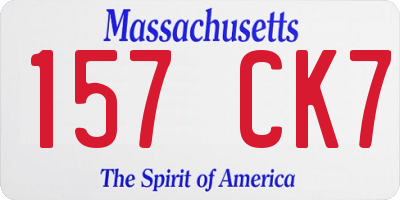 MA license plate 157CK7