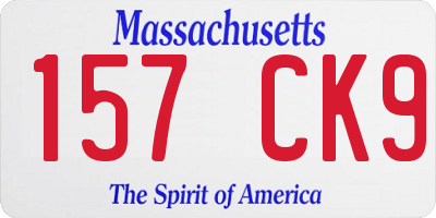 MA license plate 157CK9