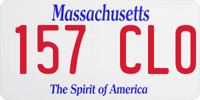 MA license plate 157CL0