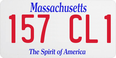MA license plate 157CL1
