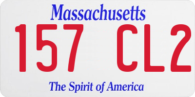 MA license plate 157CL2