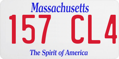 MA license plate 157CL4