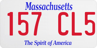 MA license plate 157CL5