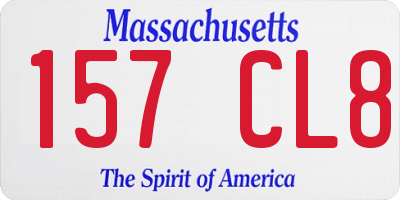 MA license plate 157CL8