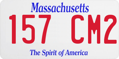 MA license plate 157CM2