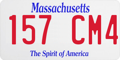 MA license plate 157CM4