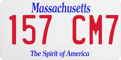 MA license plate 157CM7