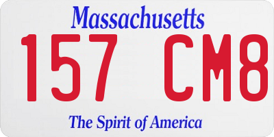 MA license plate 157CM8