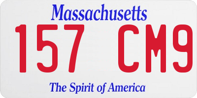 MA license plate 157CM9