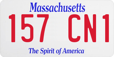 MA license plate 157CN1