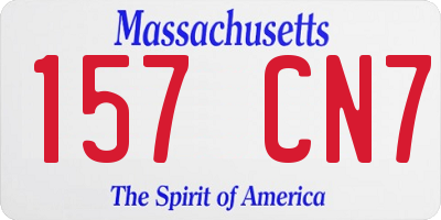 MA license plate 157CN7