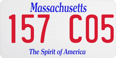 MA license plate 157CO5