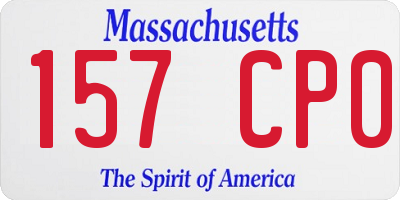 MA license plate 157CP0