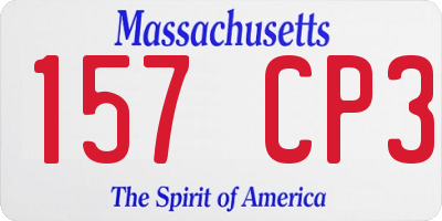 MA license plate 157CP3
