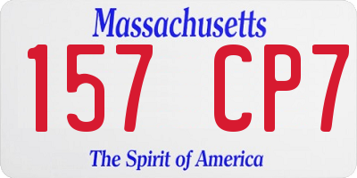 MA license plate 157CP7