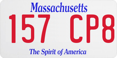 MA license plate 157CP8