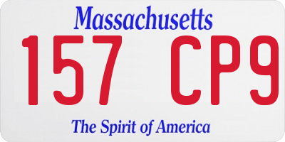 MA license plate 157CP9