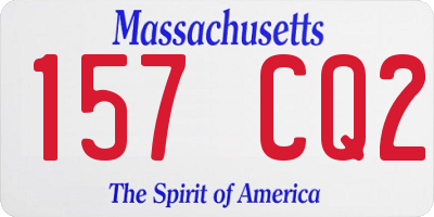 MA license plate 157CQ2